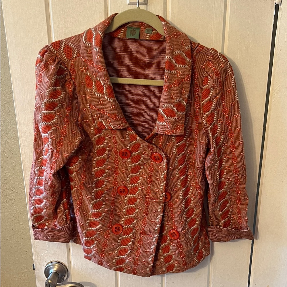 Anthropologie orange blazer